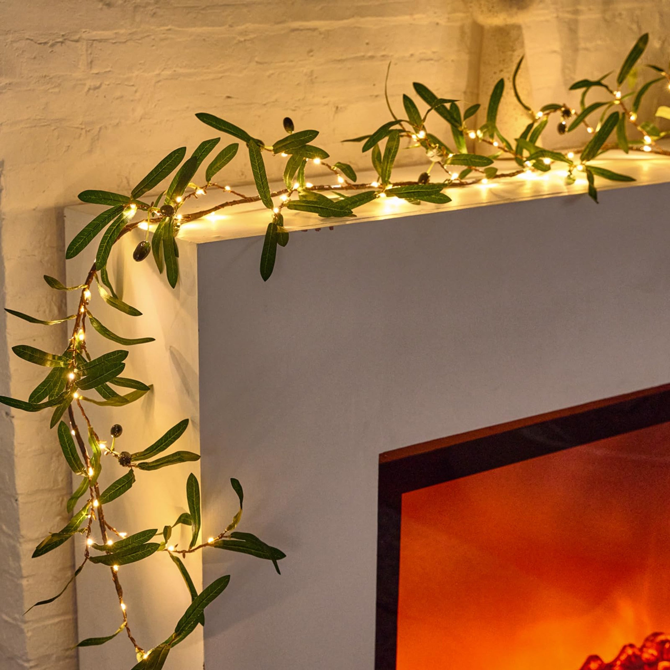 Guirnalda de Rama de Olivo con 96 Luces LED