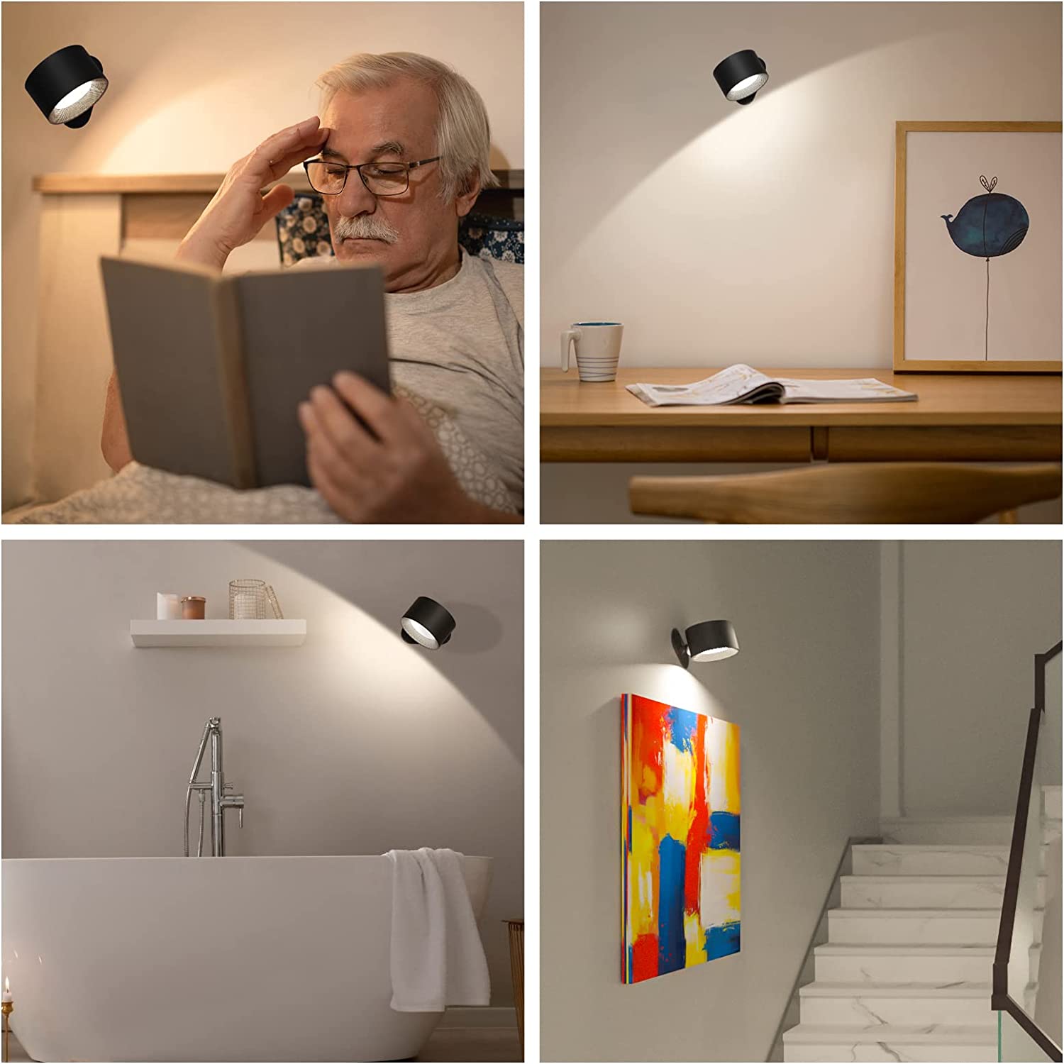 Orbitalux | Aplique de pared inalámbrico con flexibilidad de 360°