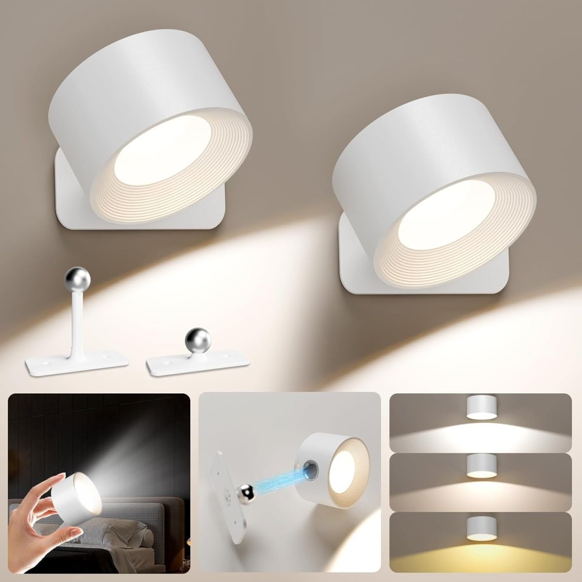 Orbitalux | Wireless Wall Sconce with 360° Flexibility