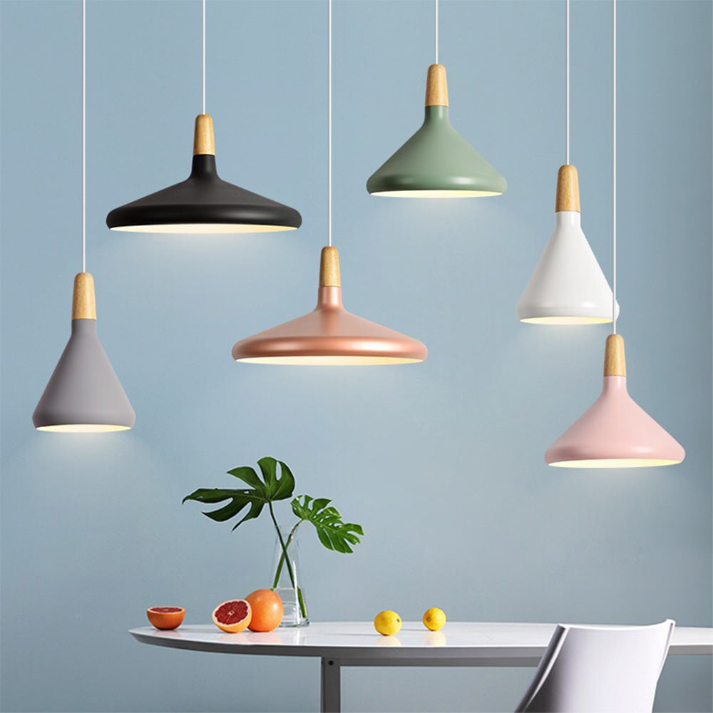 Pastel-colored pendant lamp