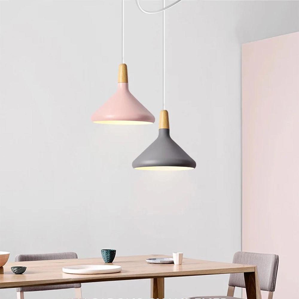 Pastel-colored pendant lamp