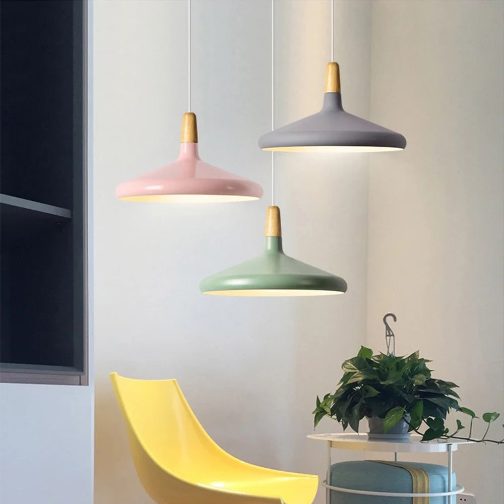 Pastel-colored pendant lamp