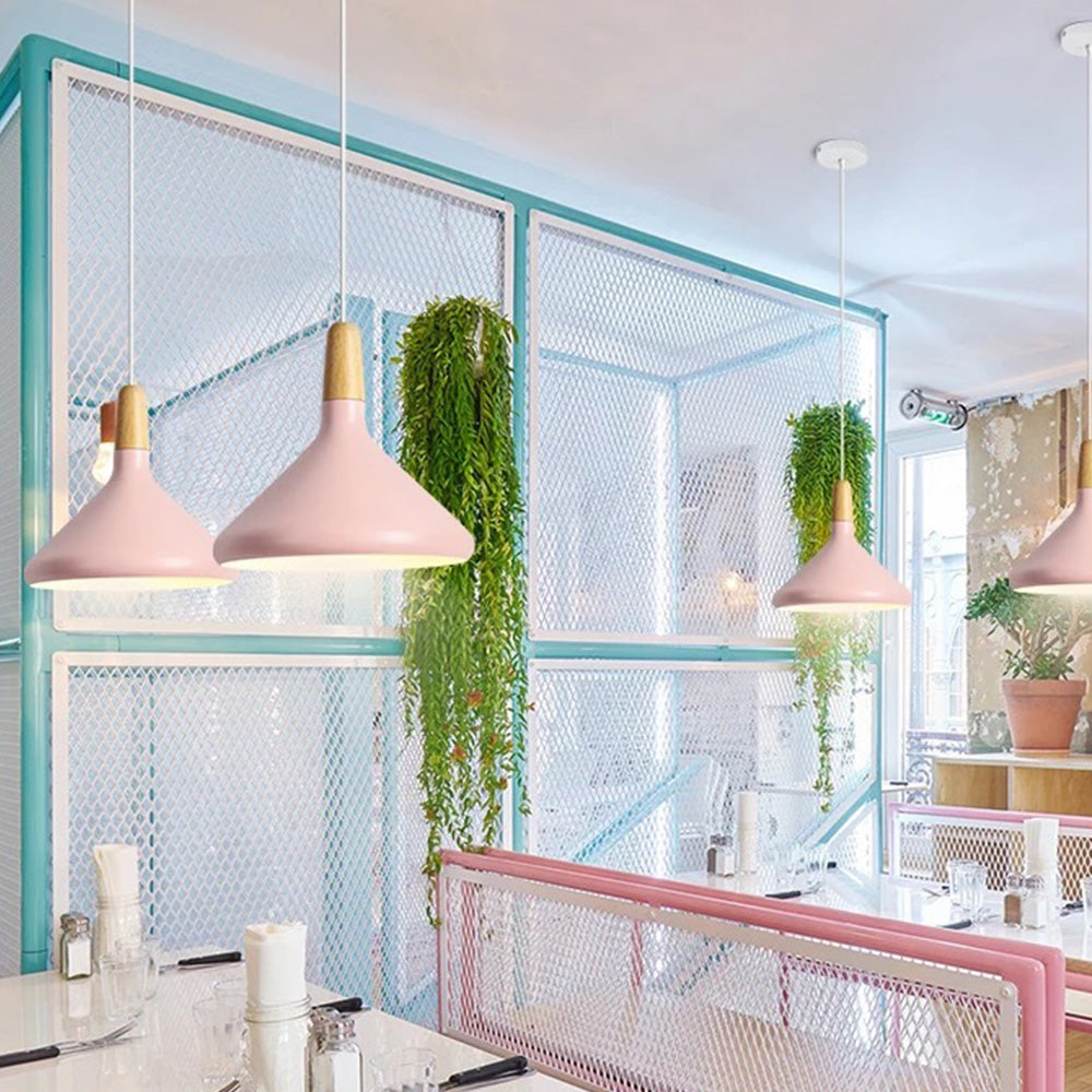 Pastel-colored pendant lamp