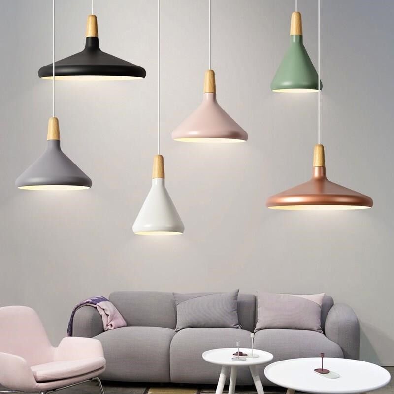 Pastel-colored pendant lamp
