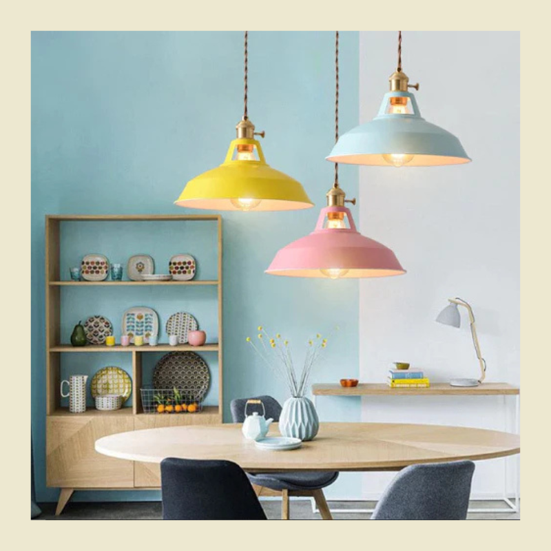 Pasteluxe | Lampada a sospensione vintage