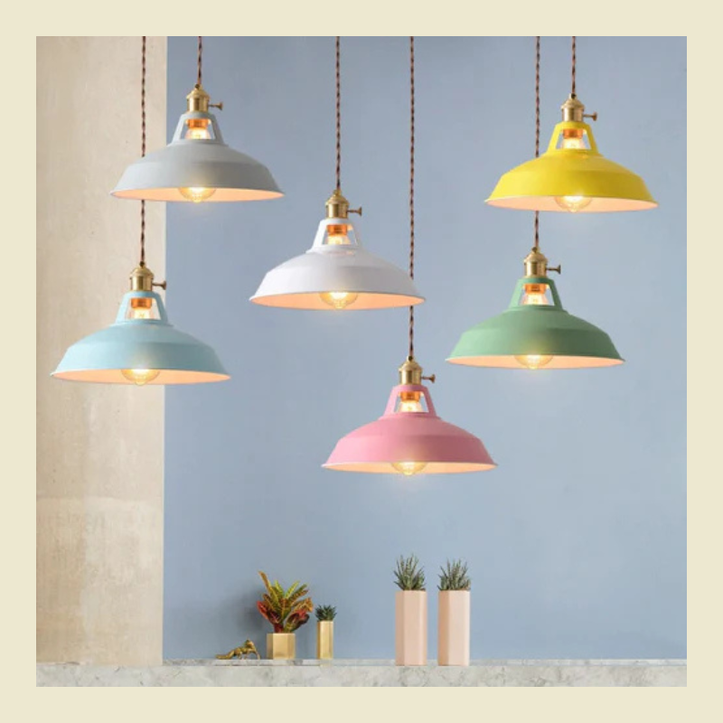 Pasteluxe | Lampada a sospensione vintage