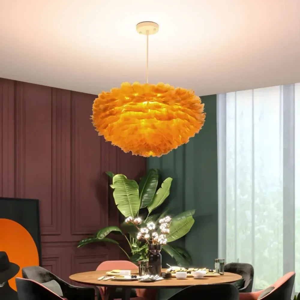 Plumeflare | Airy LED Pendant Light with Soft Feathers 1