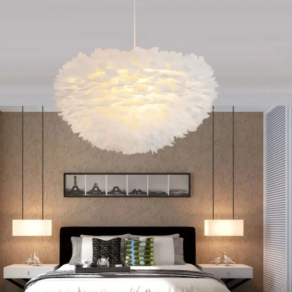 Plumeflare | Airy LED Pendant Light with Soft Feathers 2