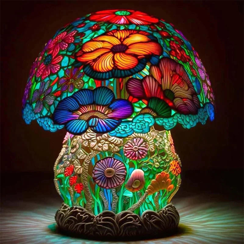 Ravena | Stained Glass Table Lamp – Colorful Design, Soothing Glow for Bedroom or Living Room 1
