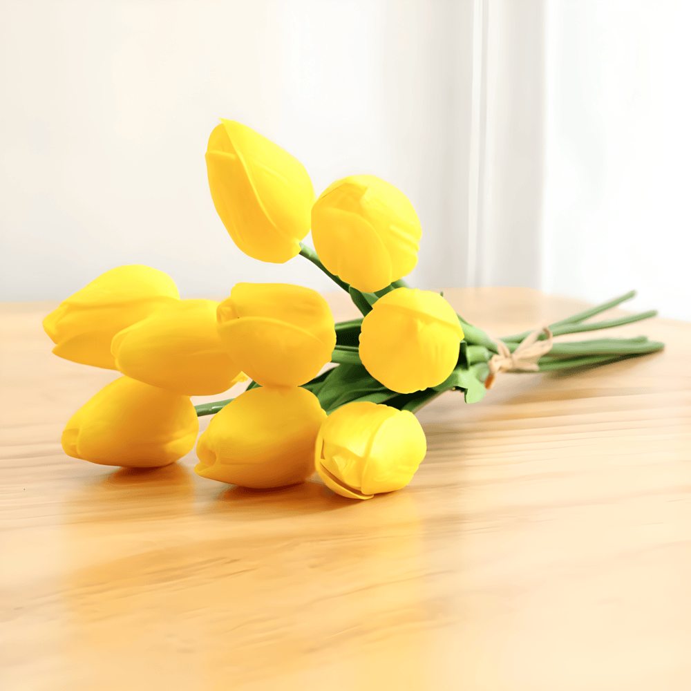 Conjunto de ramo de tulipanes artificiales realistas