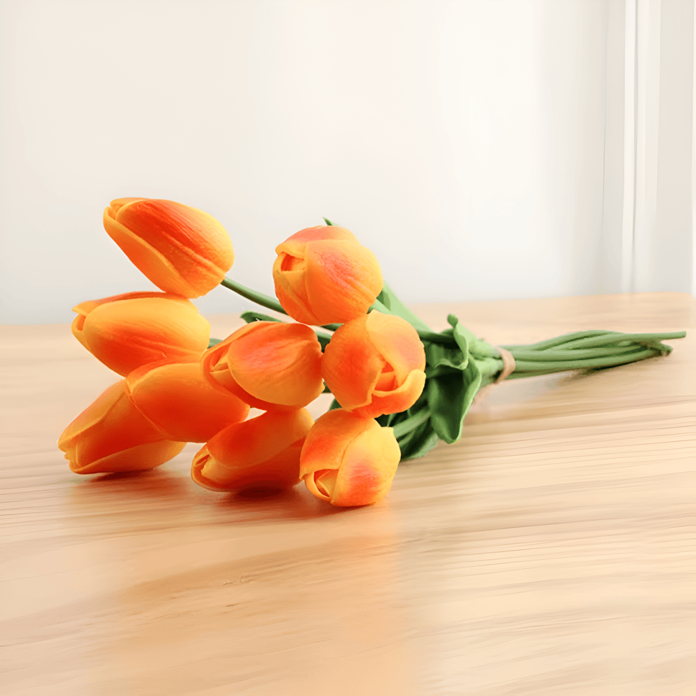 Conjunto de ramo de tulipanes artificiales realistas