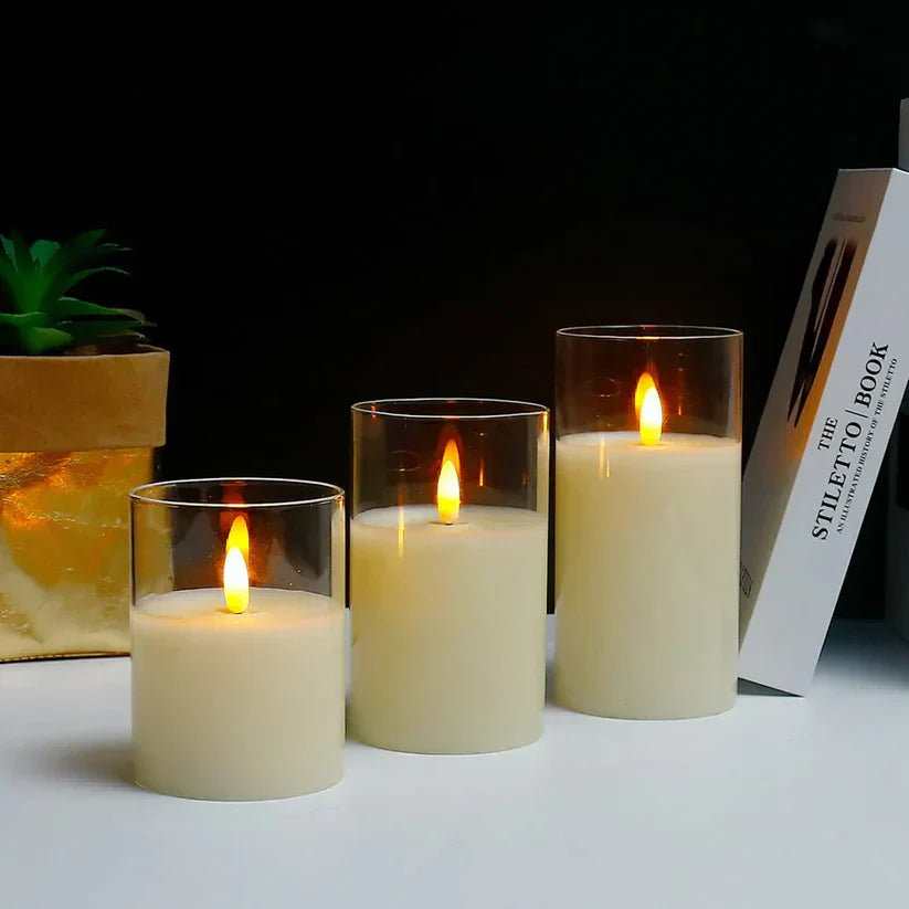 Juego de Velas LED Realistas Sin Llama