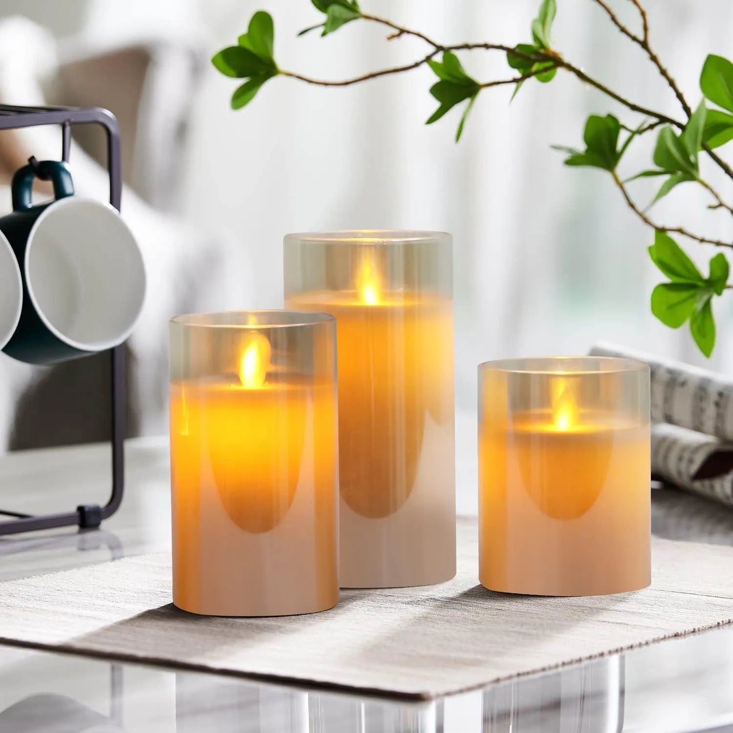 Juego de Velas LED Realistas Sin Llama