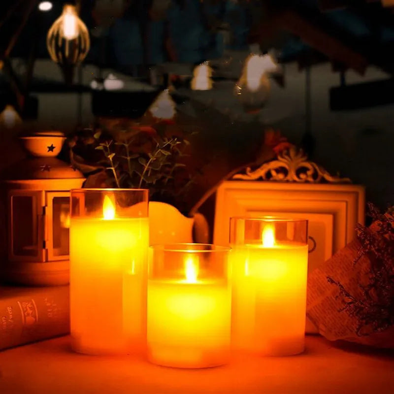 Juego de Velas LED Realistas Sin Llama