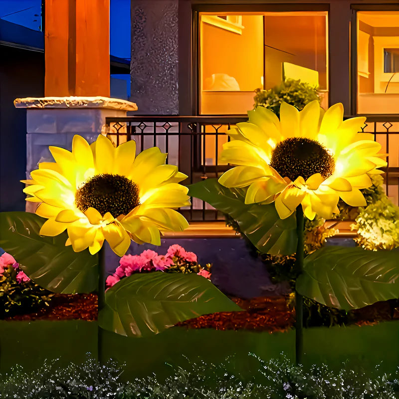 Luz de jardín girasol solar realista
