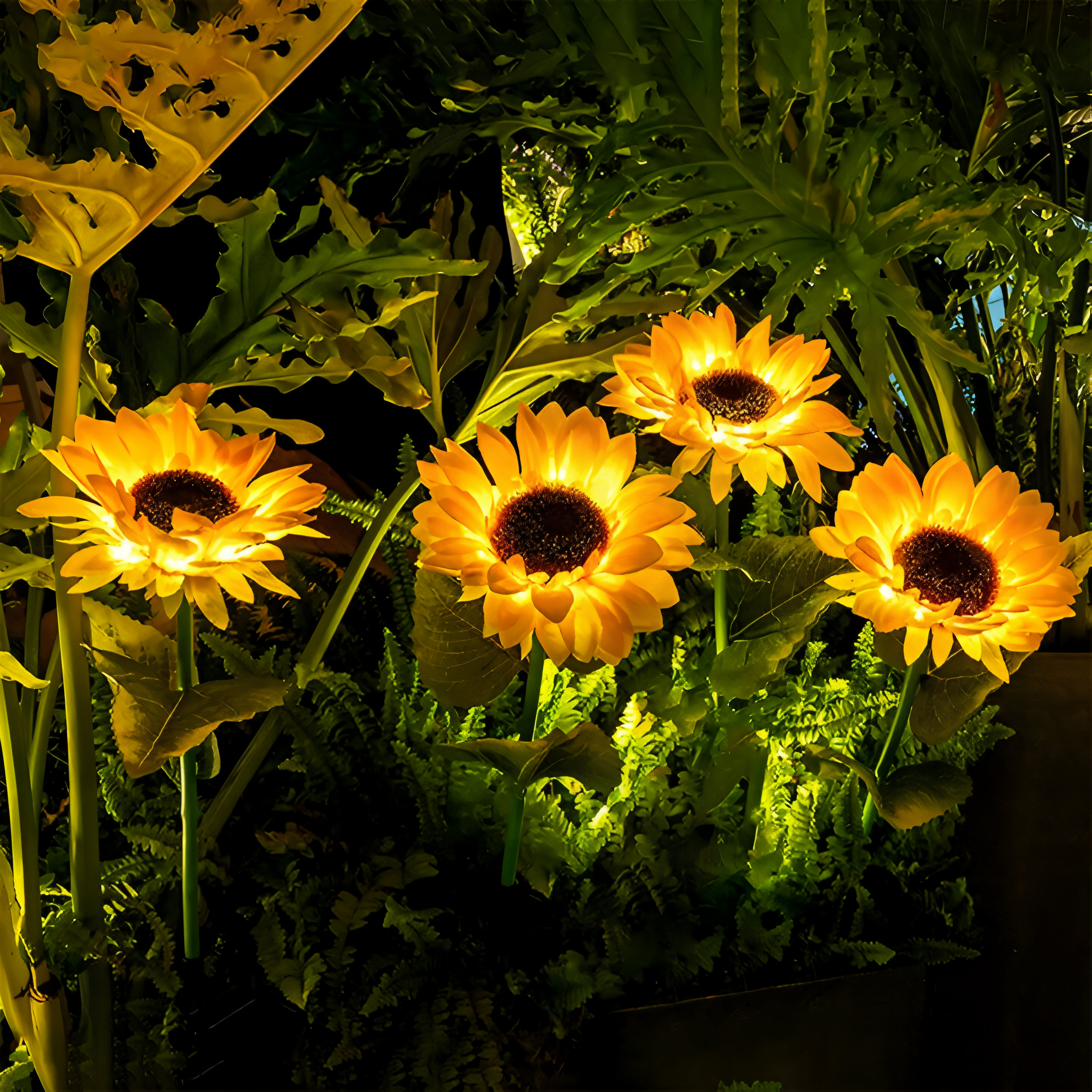 Realistic Solar Sunflower Garden Light with IP65 Weather Resistance