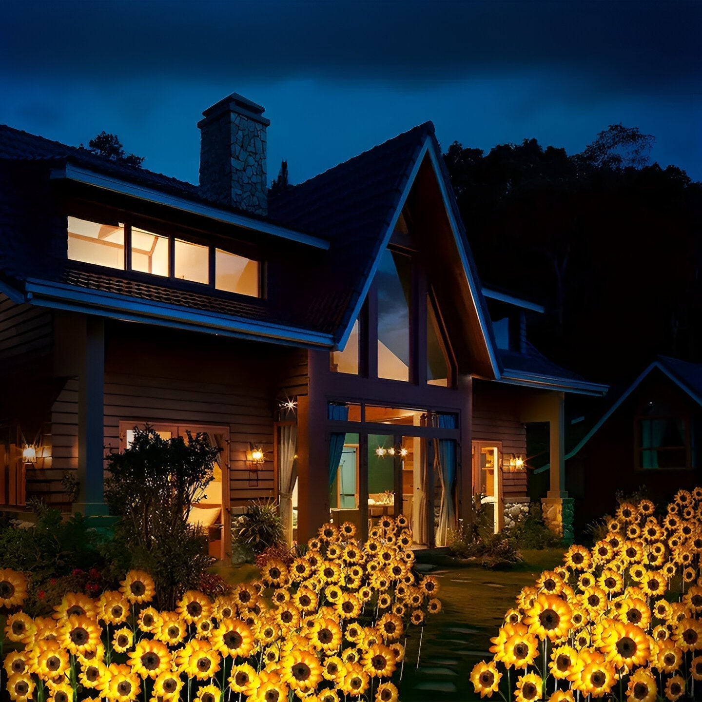 Realistic Solar Sunflower Garden Light with IP65 Weather Resistance