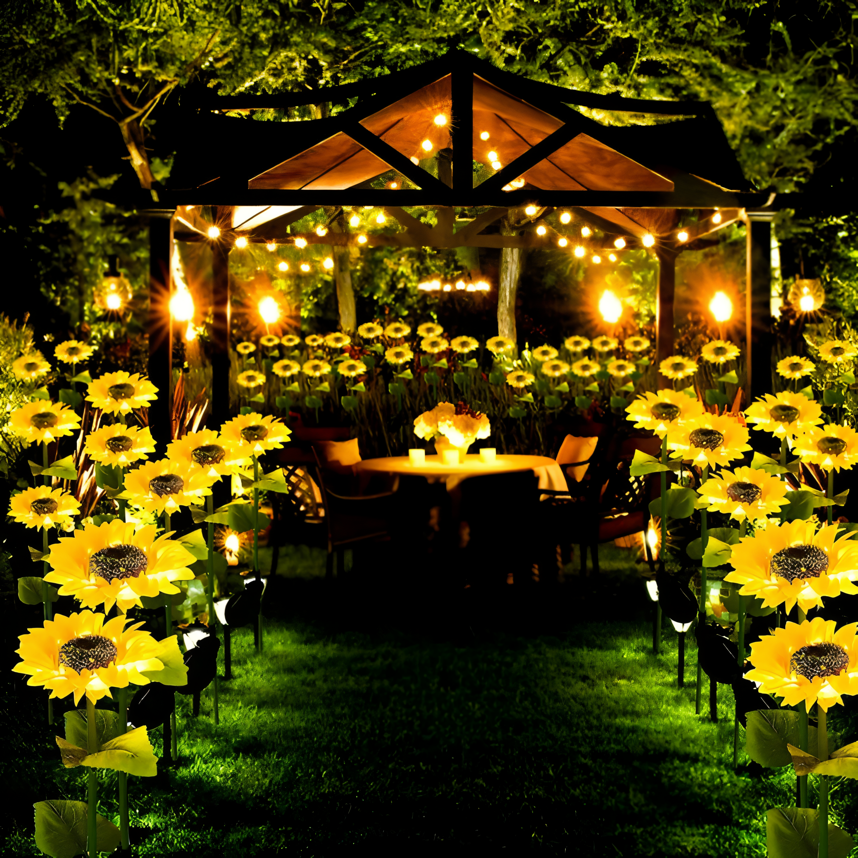 Realistic Solar Sunflower Garden Light with IP65 Weather Resistance