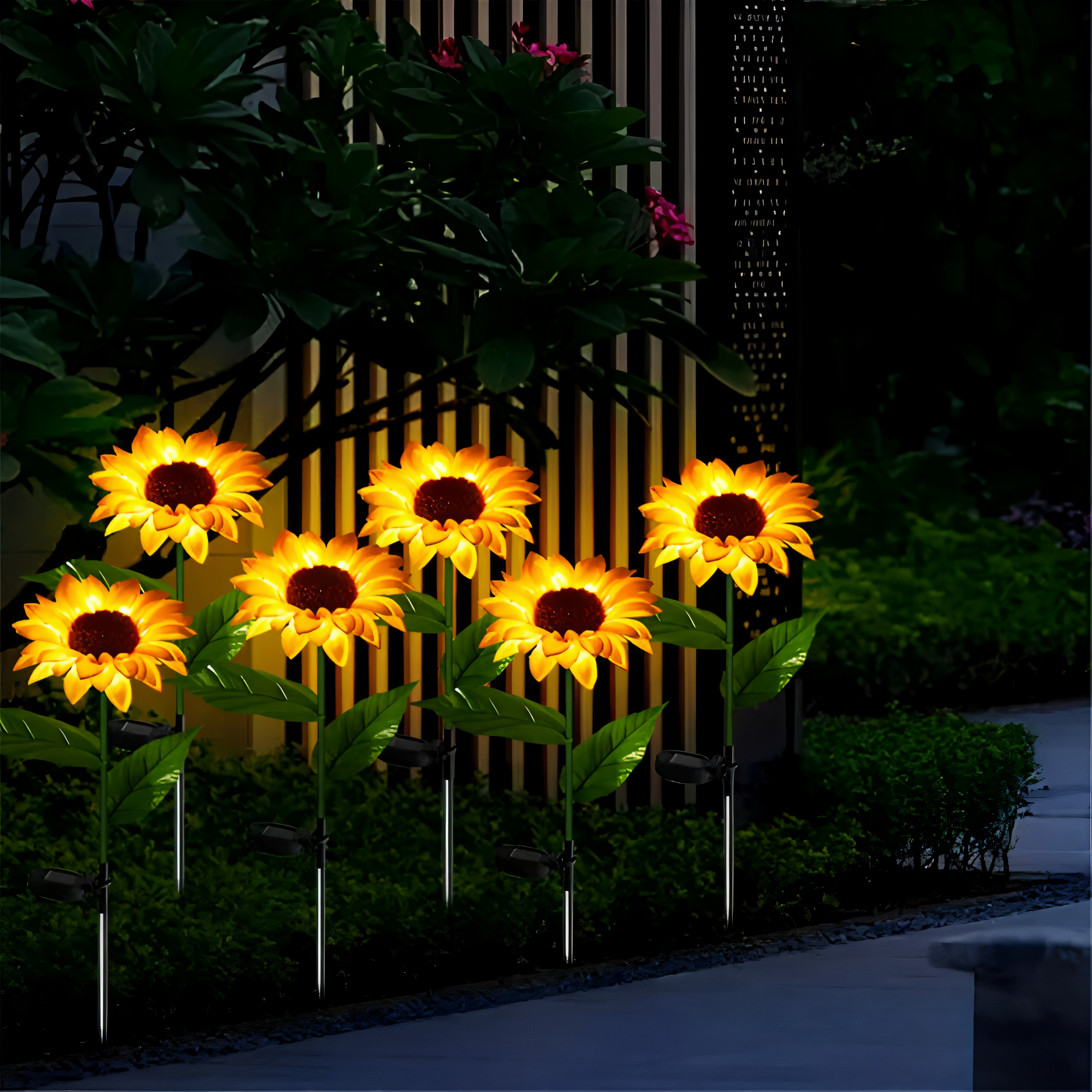 Realistic Solar Sunflower Garden Light with IP65 Weather Resistance