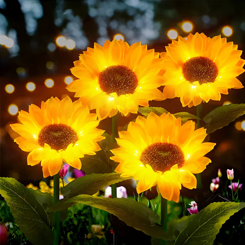 Realistic Solar Sunflower Garden Light with IP65 Weather Resistance
