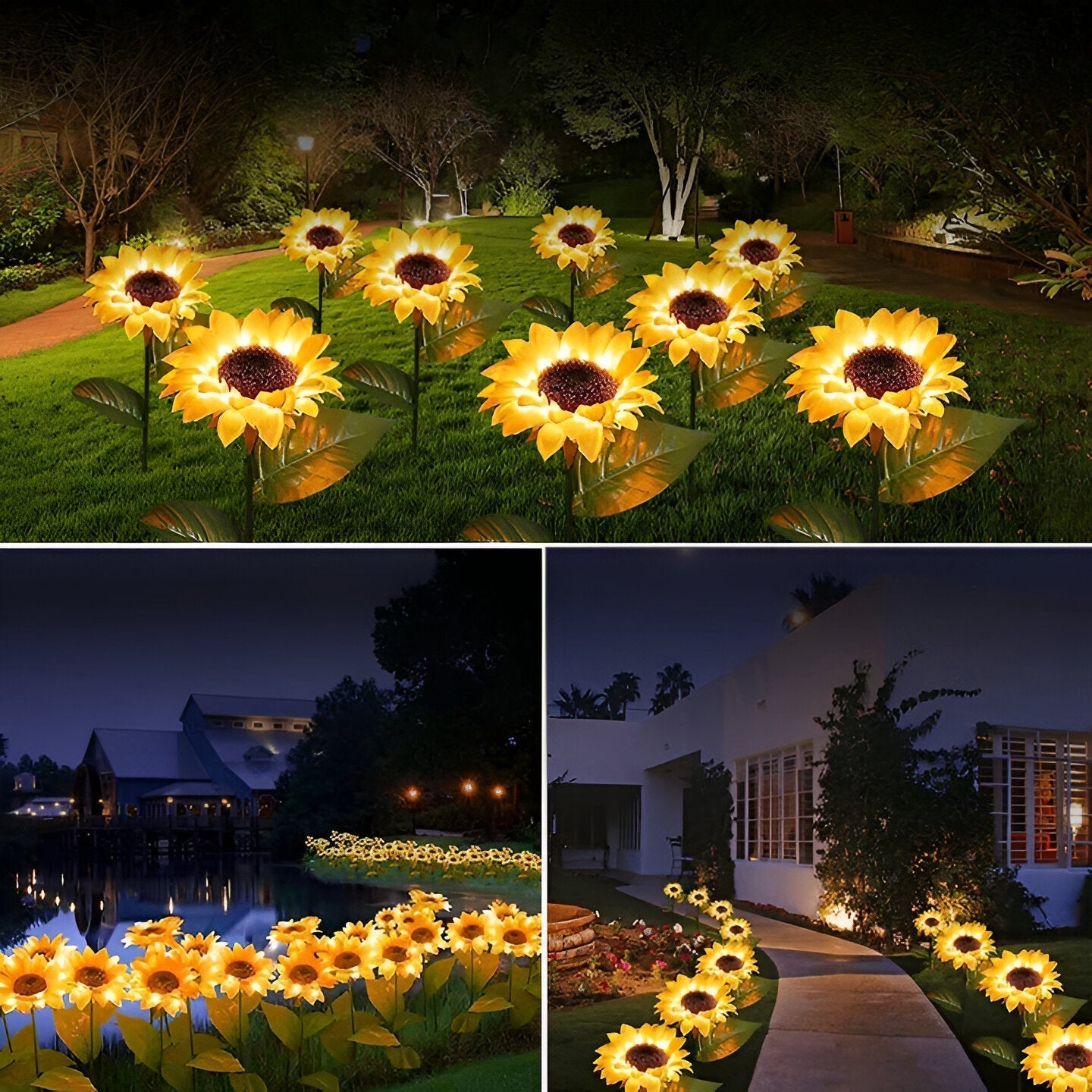 Realistic Solar Sunflower Garden Light with IP65 Weather Resistance