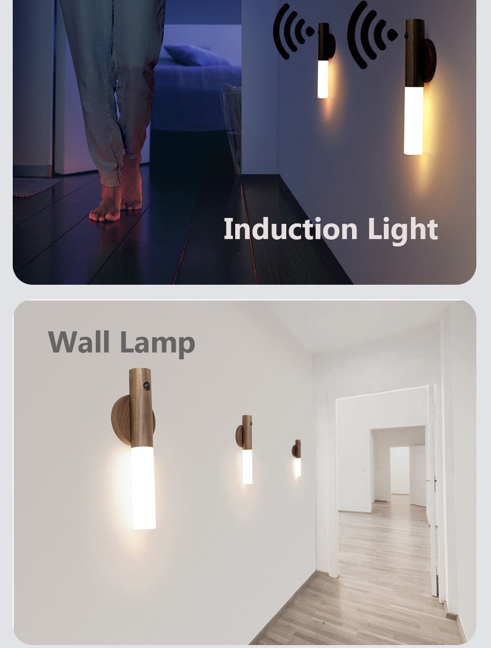 Luz nocturna recargable con sensor de movimiento LED