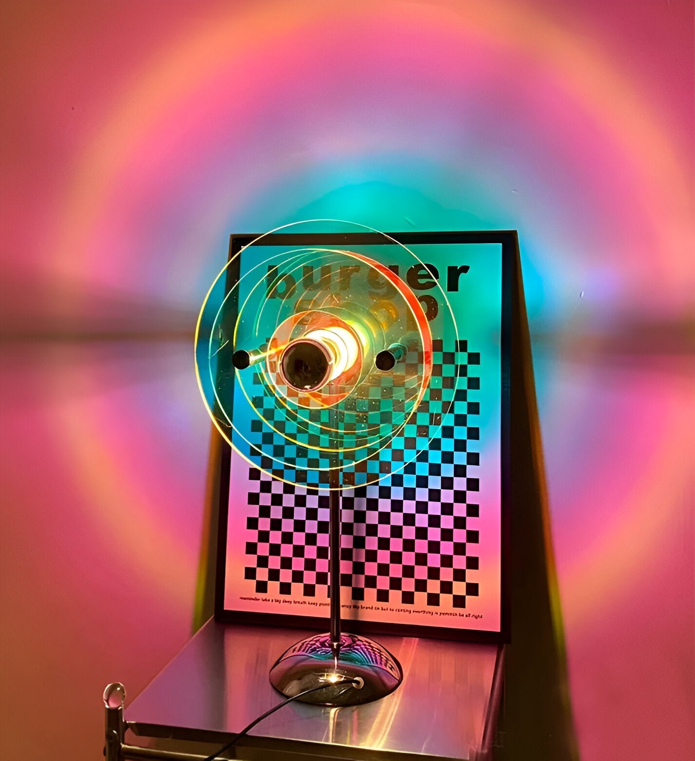 Lámpara de mesa LED Retro Disc