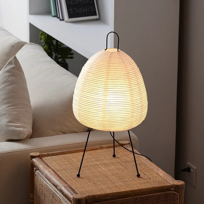 Lámpara de mesa luminosa de papel de arroz
