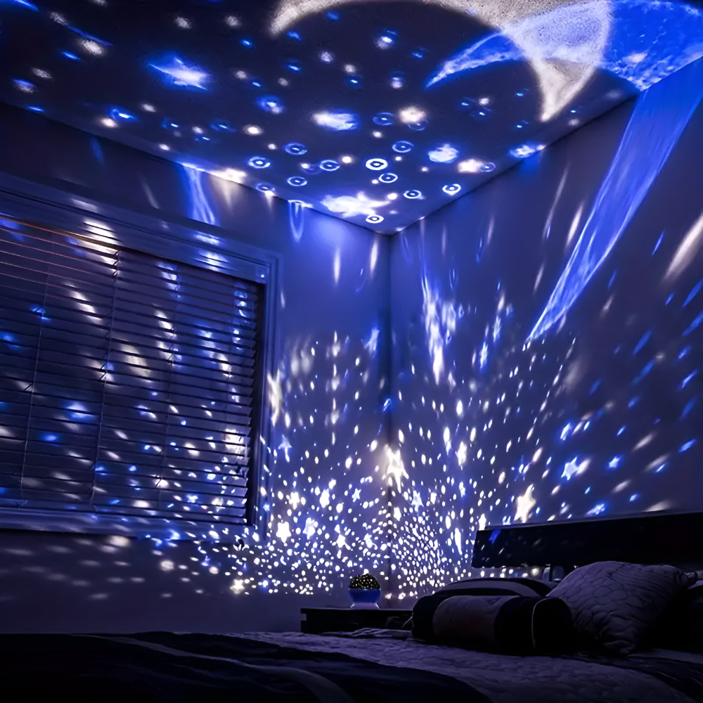 Proyector de Estrellas Giratorio Luz Nocturna