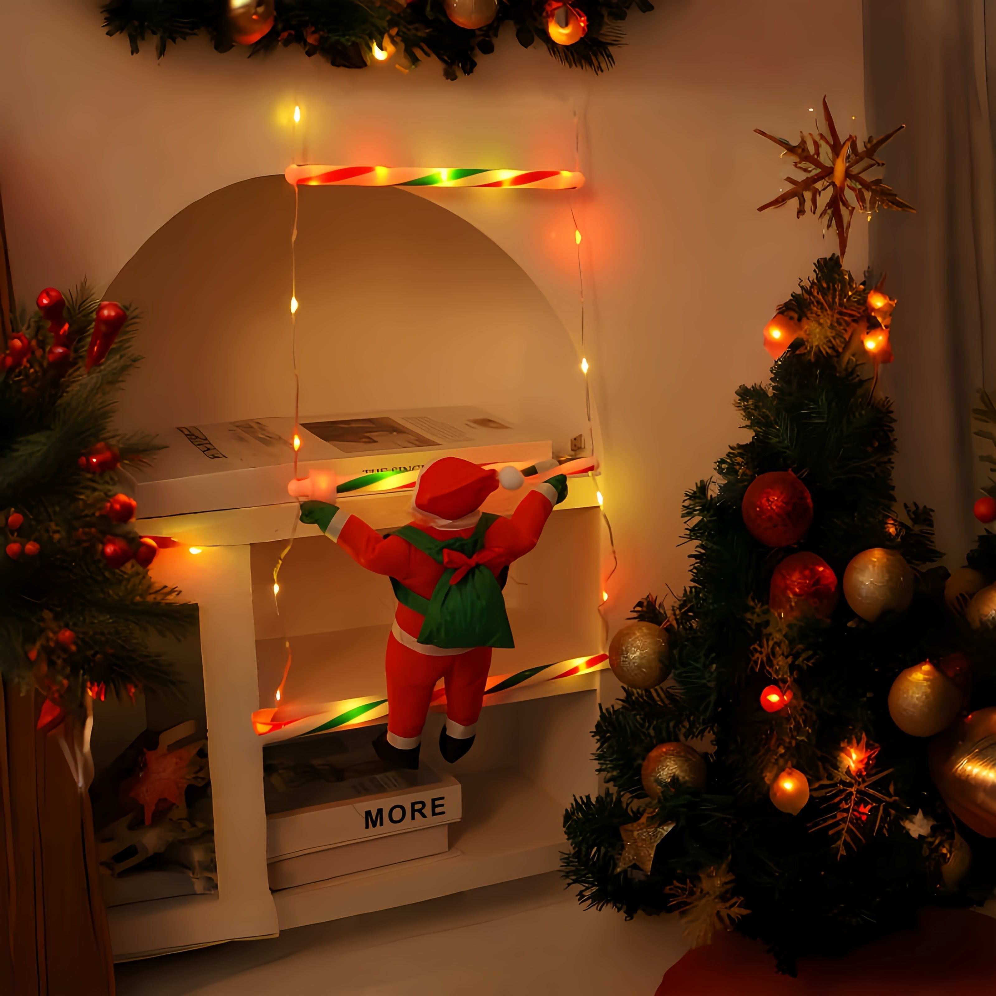 Santaluxe | Outdoor Christmas Decorations - Climbing Santa with LED Lights 2