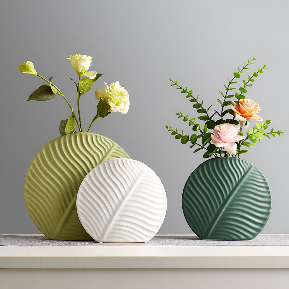 Serenova | Jarrón de cerámica para decoración minimalista del hogar