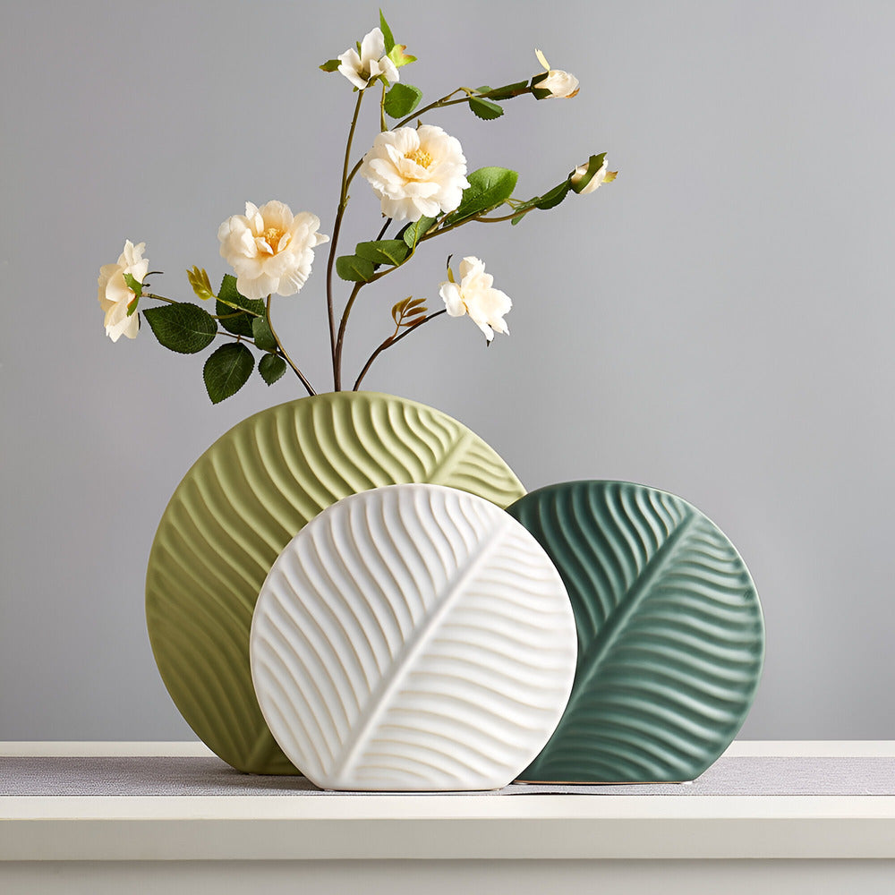 Serenova | Jarrón de cerámica para decoración minimalista del hogar