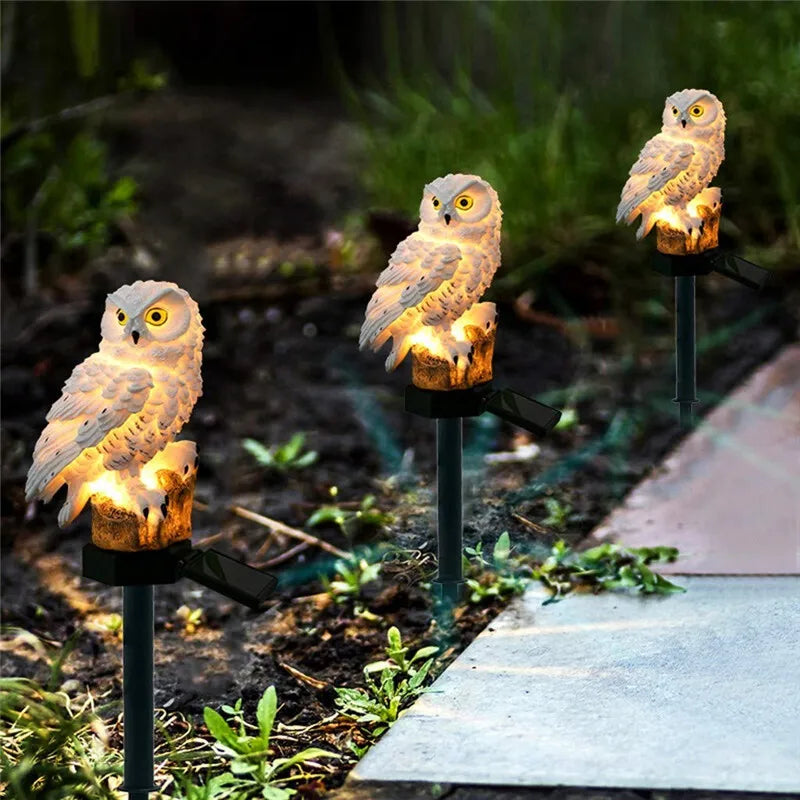 Solar Garden Lamp with Owl Design