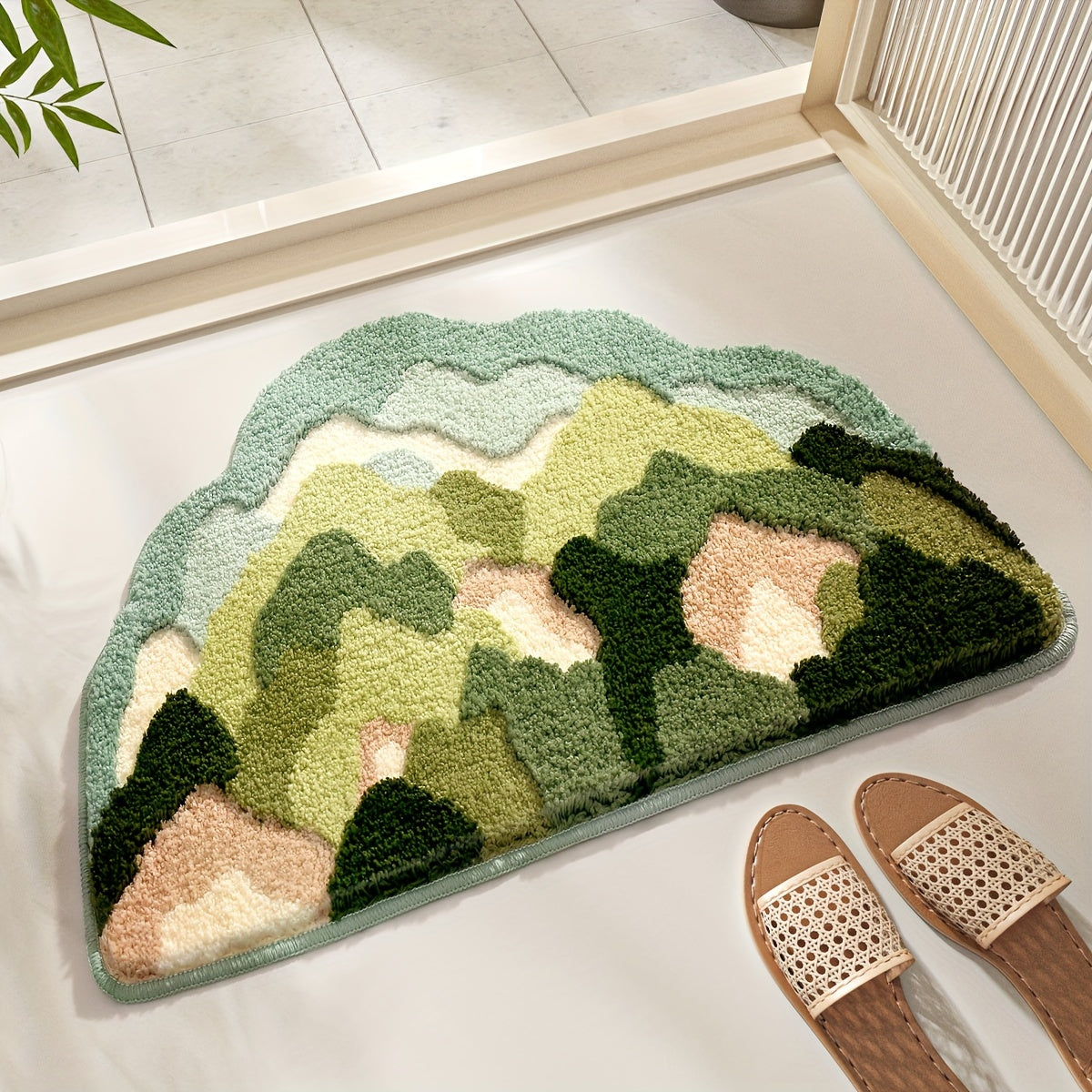 Soft Absorbent Non-Slip Floral Bath Mat