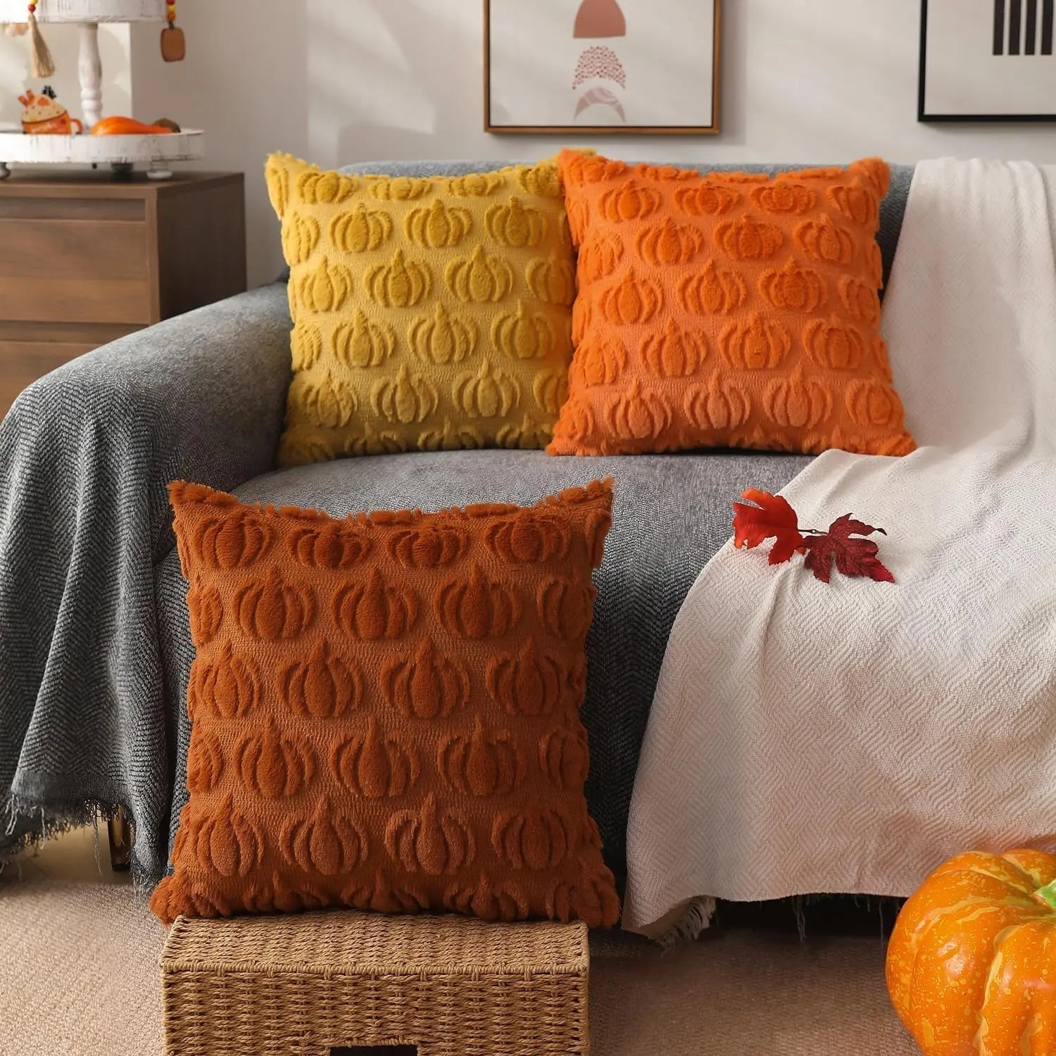 Soft Autumn Fleece Pillow Cover