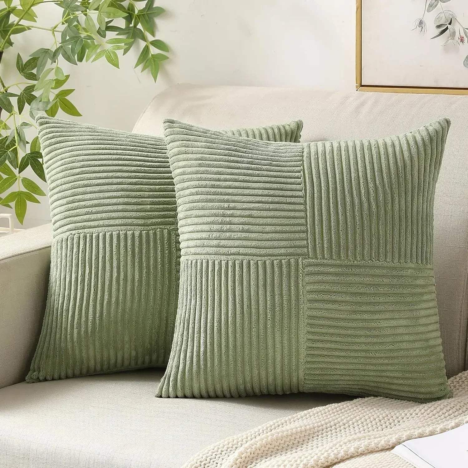 Soft Corded Sofa Cushion Cover