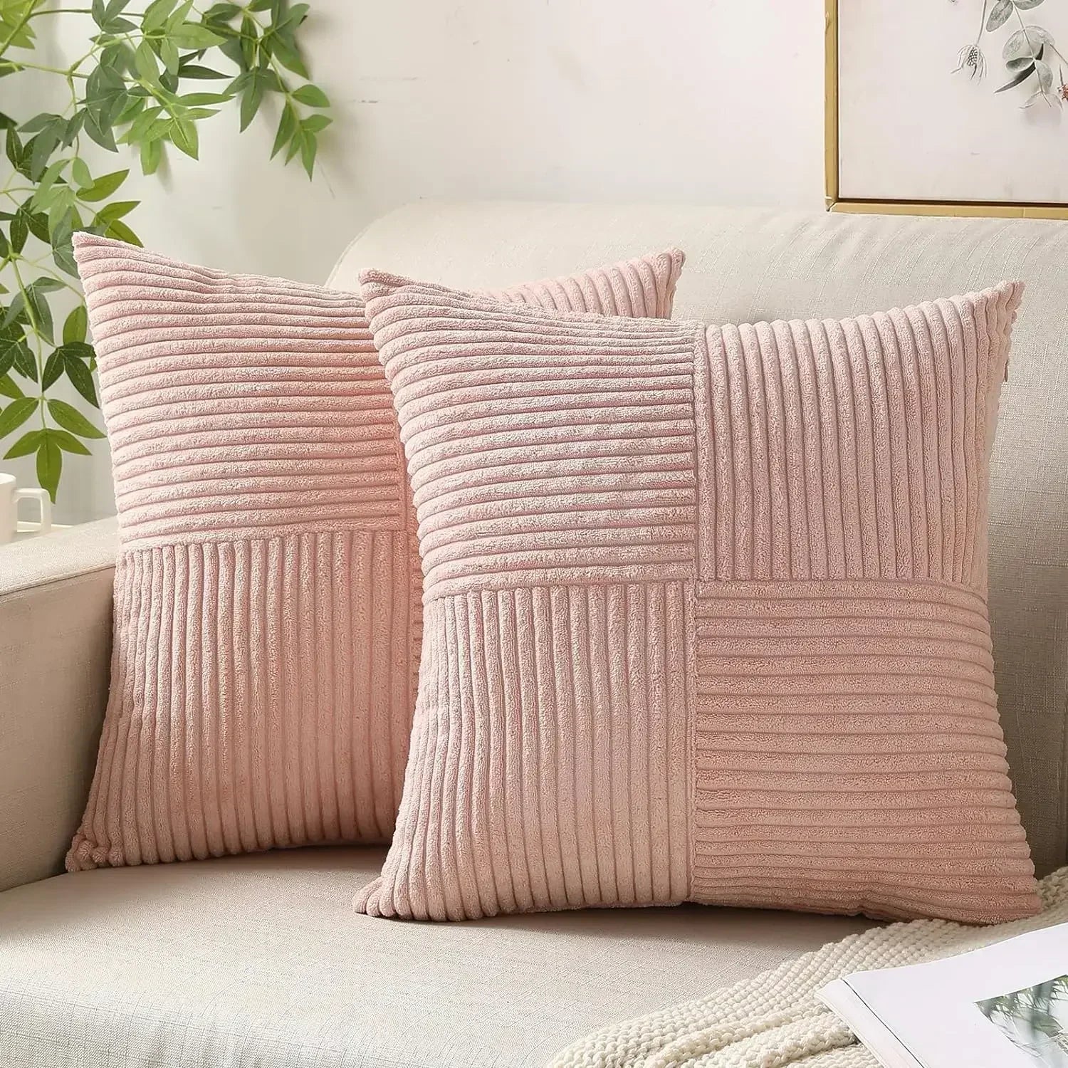 Soft Corded Sofa Cushion Cover