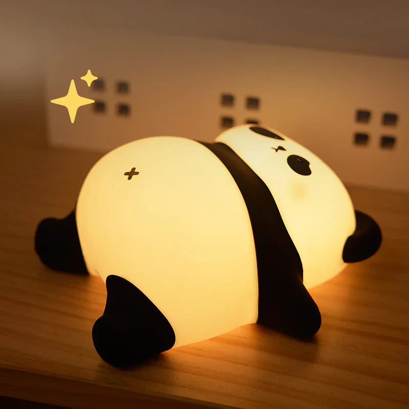 Zacht siliconen panda nachtlampje