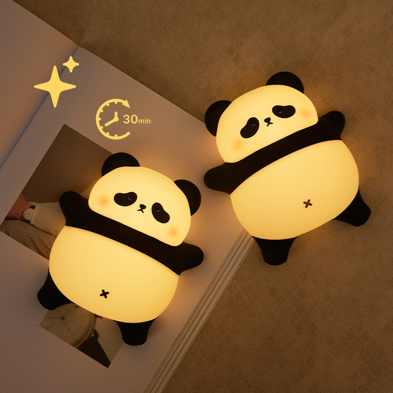 Zacht siliconen panda nachtlampje