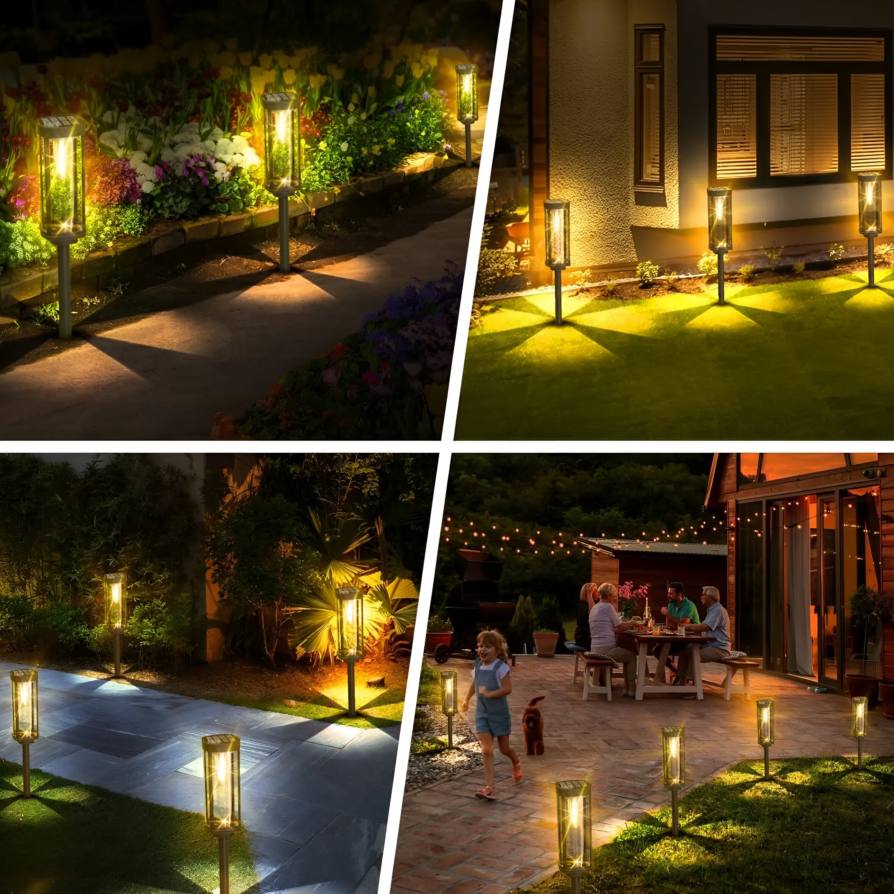 Solar Powered Tiki Torches for Garden with LED Flame Effect