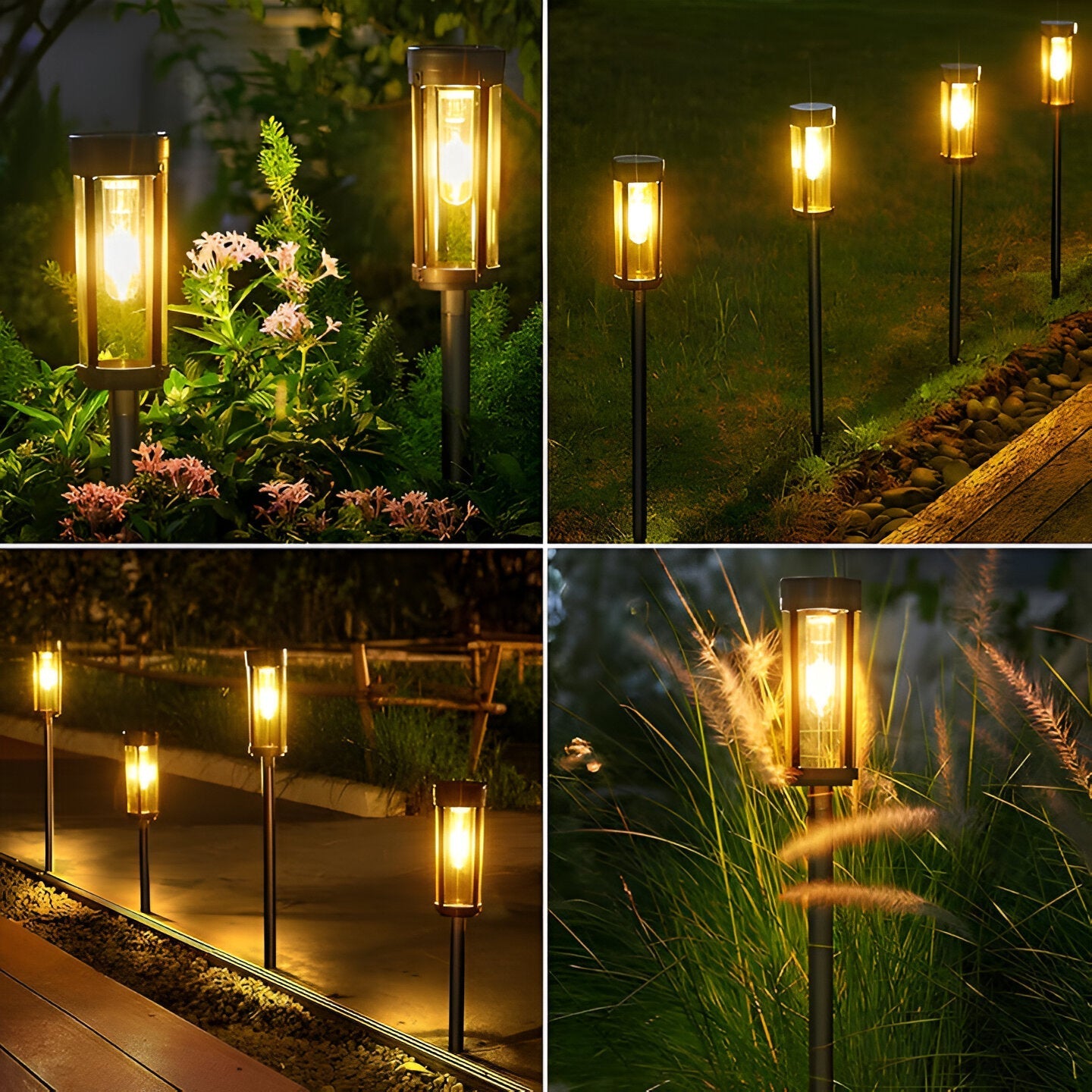 Solar Powered Tiki Torches for Garden with LED Flame Effect