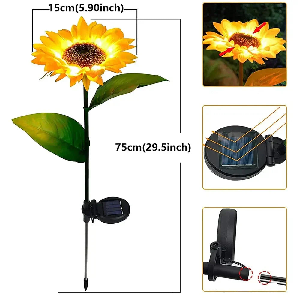 Wasserdichte Solar-Garten-Sonnenblumenlampe