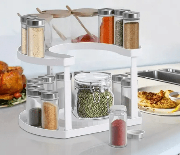 Space-Saving Rotating Spice Rack Organizer