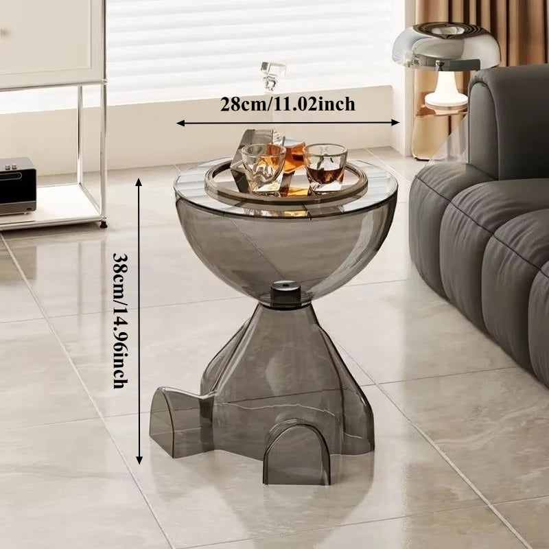 Space-Saving Transparent Plastic Small Side Table