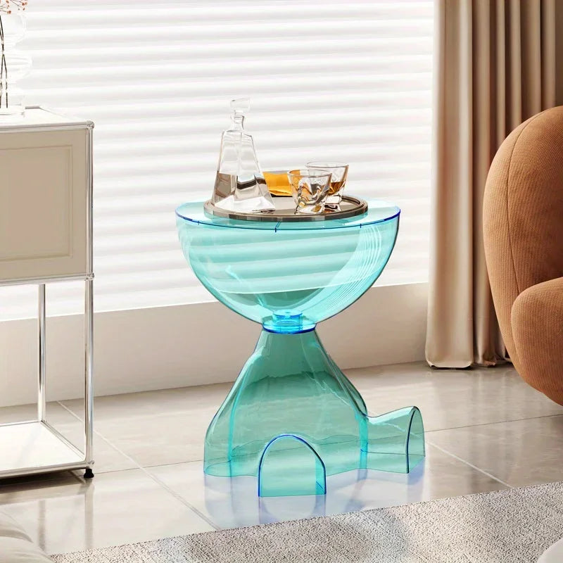 Space-Saving Transparent Plastic Small Side Table