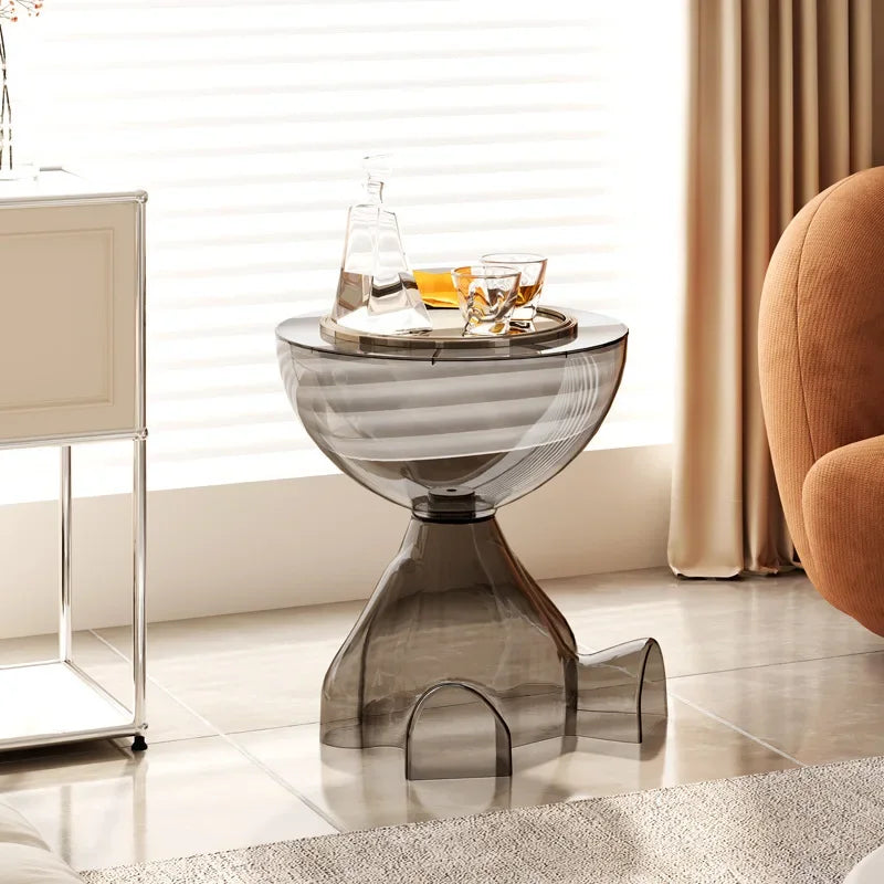 Space-Saving Transparent Plastic Small Side Table
