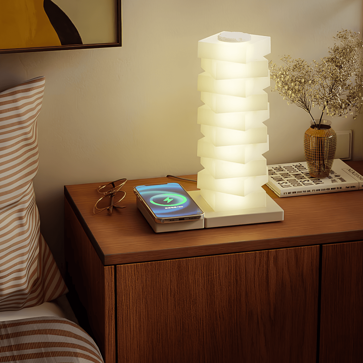 Struvela | Modern Table Lamp with Wireless Charger and Adjustable Lighting 0