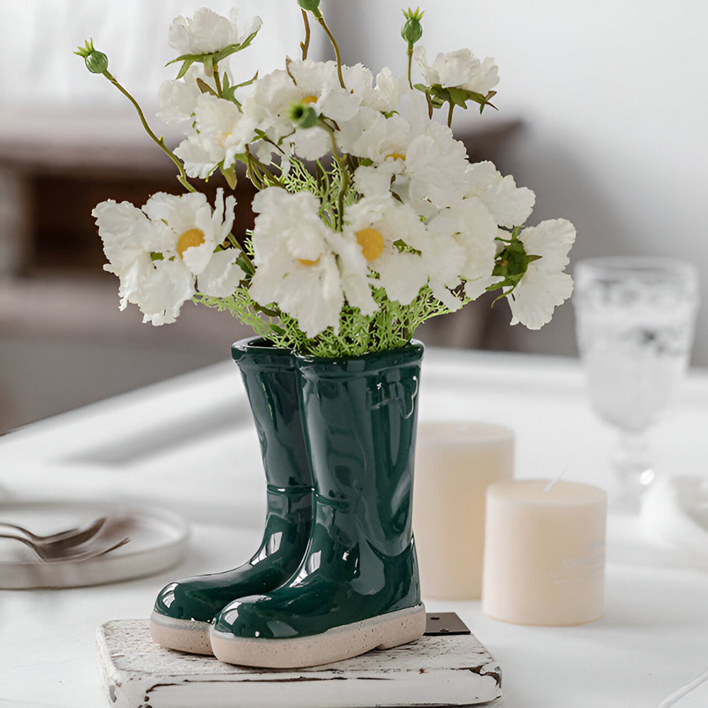 Stylish Ceramic Boot-Shaped Flower Vase