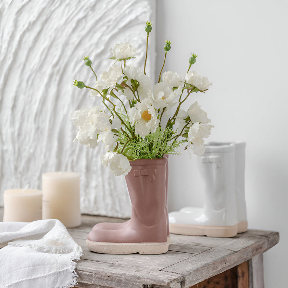 Stylish Ceramic Boot-Shaped Flower Vase