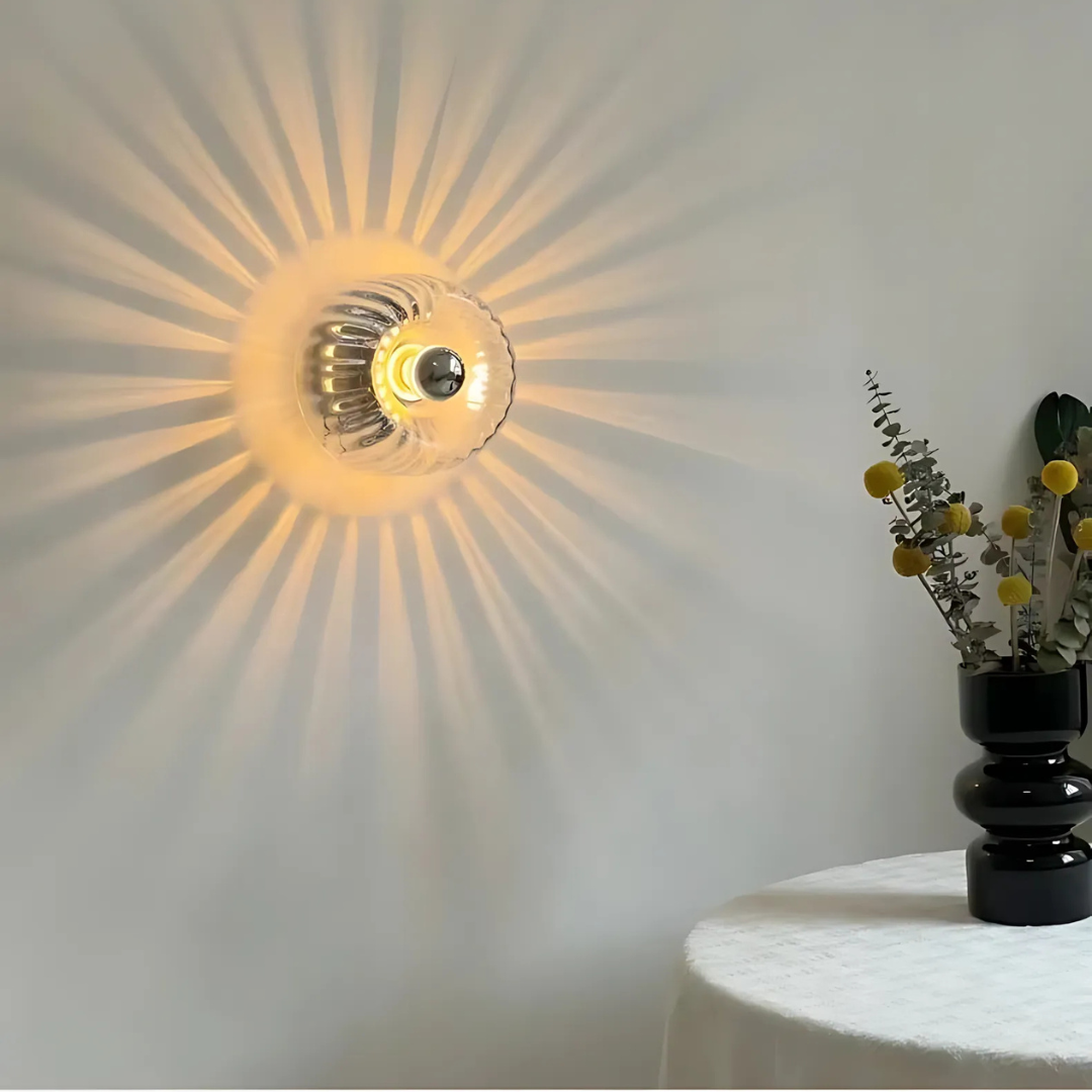Stylish Glass Wall Sconce with Warm LED Lamp